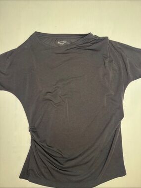 Athleta Black Short Sleeve Draped Performance Tee